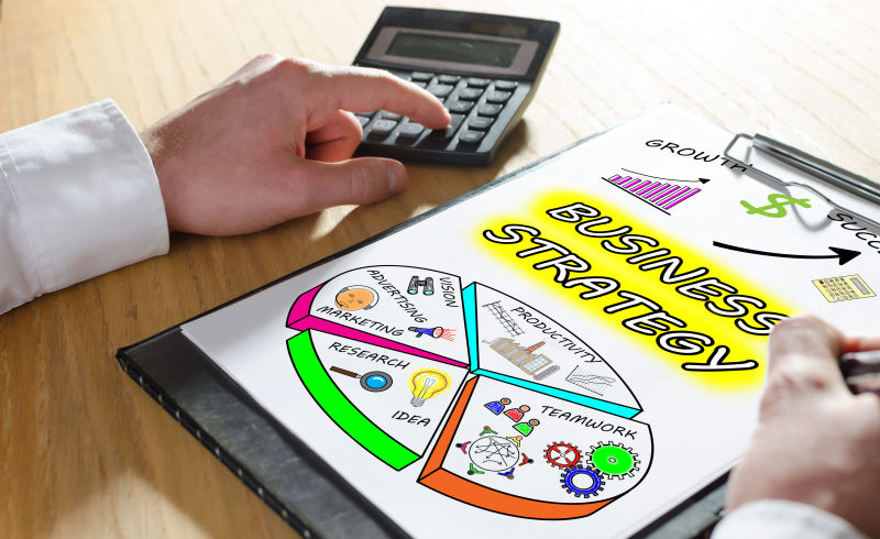 剪贴板上的商业策略概念