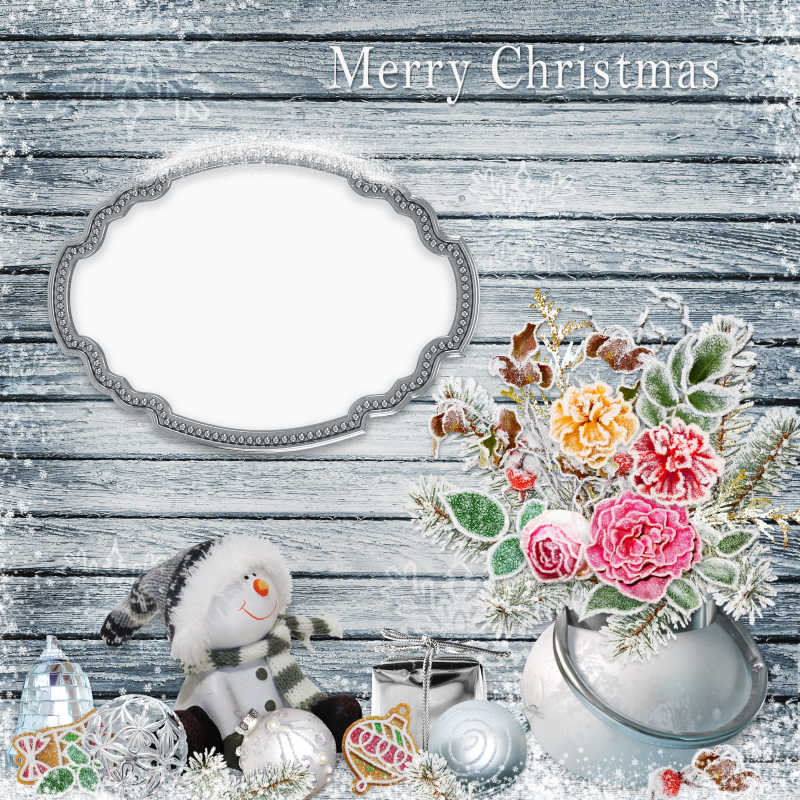 圣诞节冬季装饰的相框