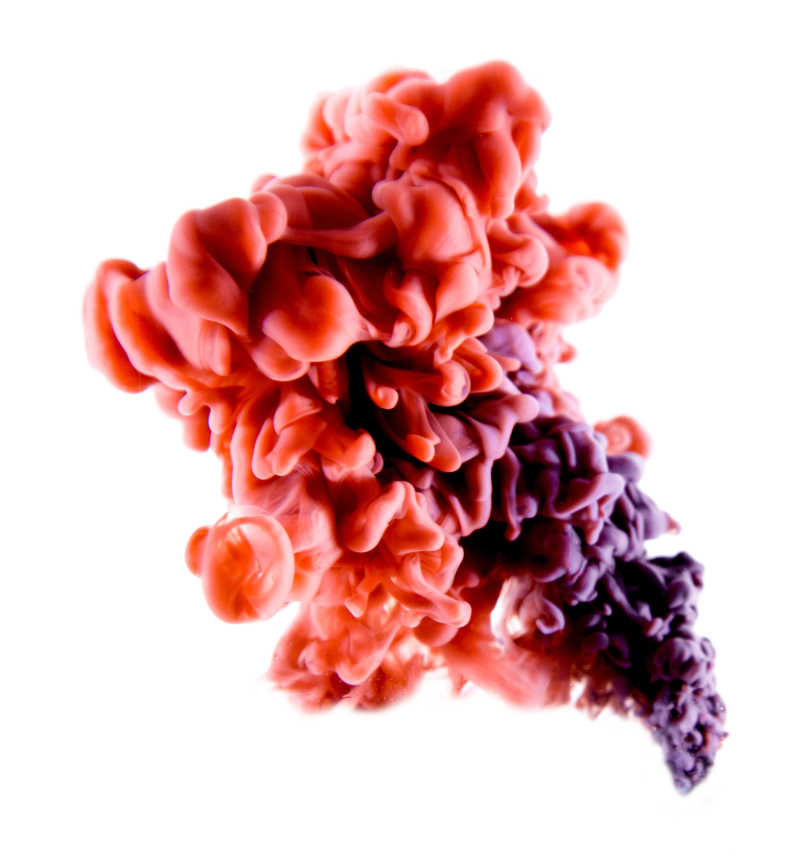 白色背景上红紫色烟雾艺术背景