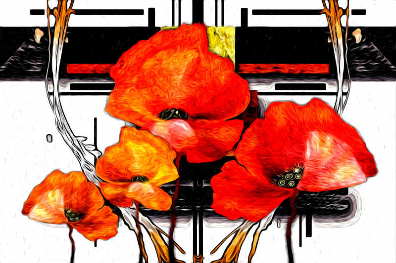 美丽的花朵油画