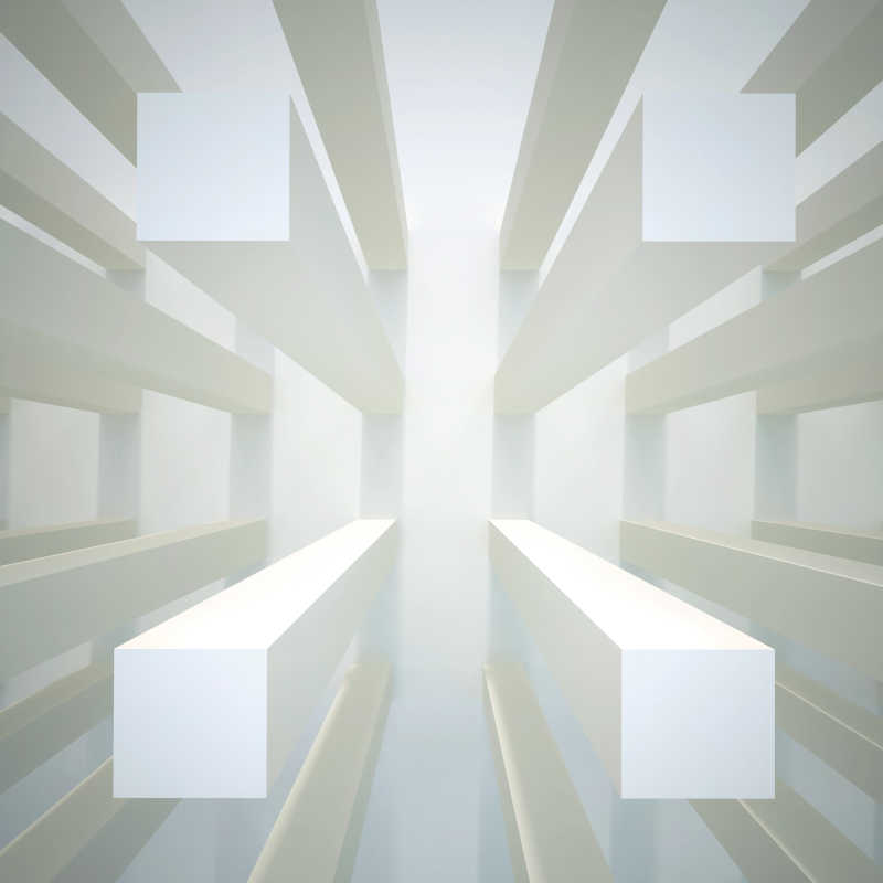 3d的白色抽象建筑