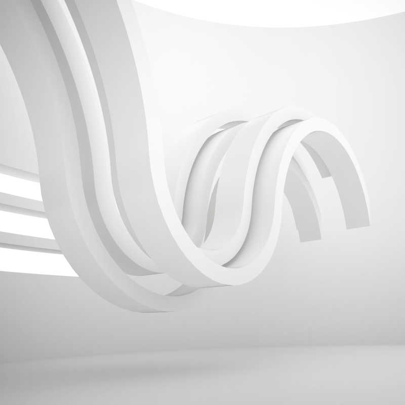 白色抽象曲线建筑