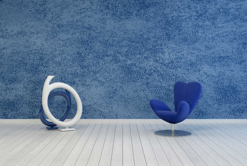 简约的蓝色客厅