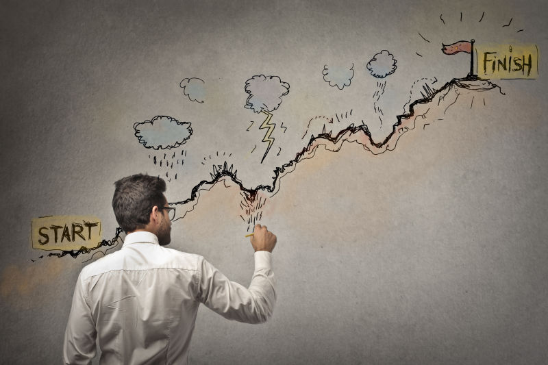 商人画出人生目标的道路