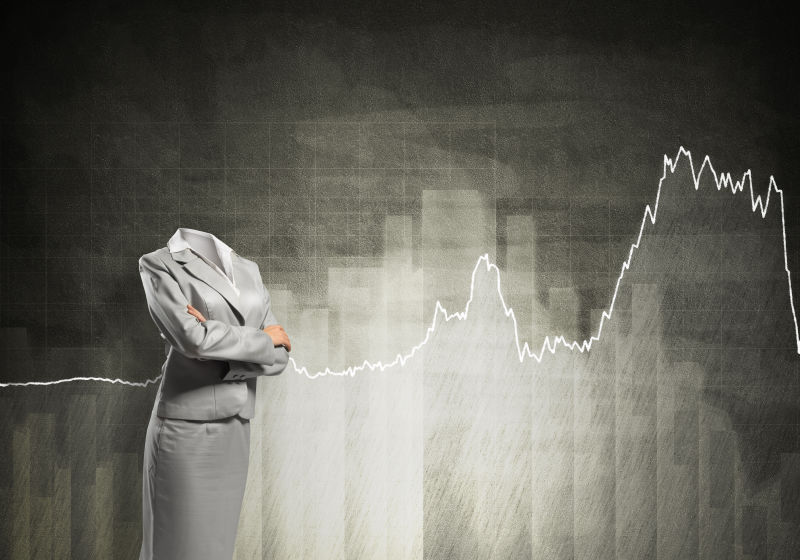 没有头部的年轻女商人