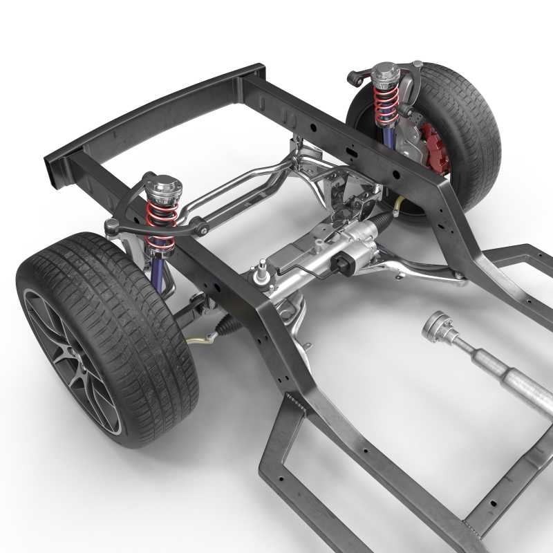 白色背景上汽车底盘