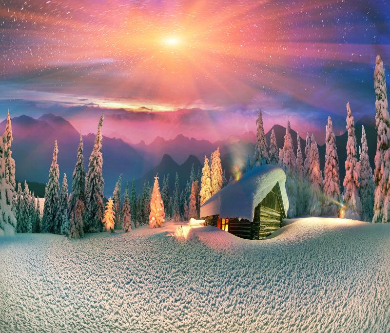 寒冷的天空从过热的炉火火花