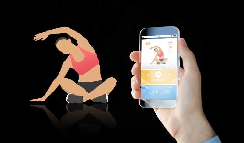 手持智能手机和体育应用程序