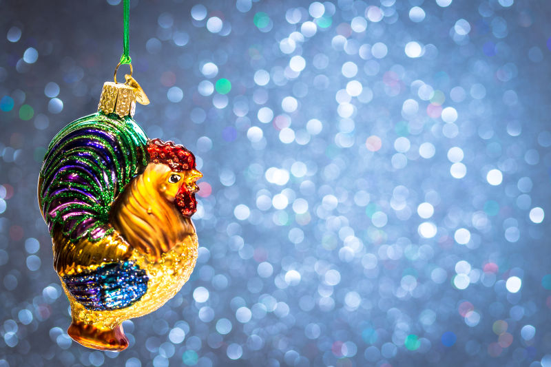 美丽的彩色公鸡吊饰