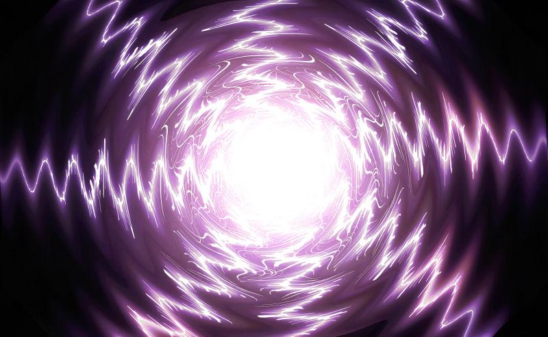 彩色霓虹灯声波扩散背景