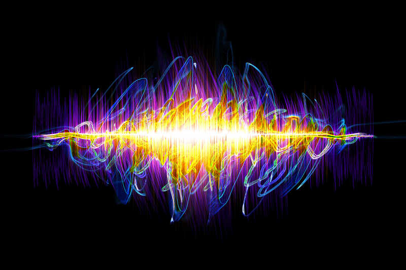 彩色霓虹灯声波3D抽象背景