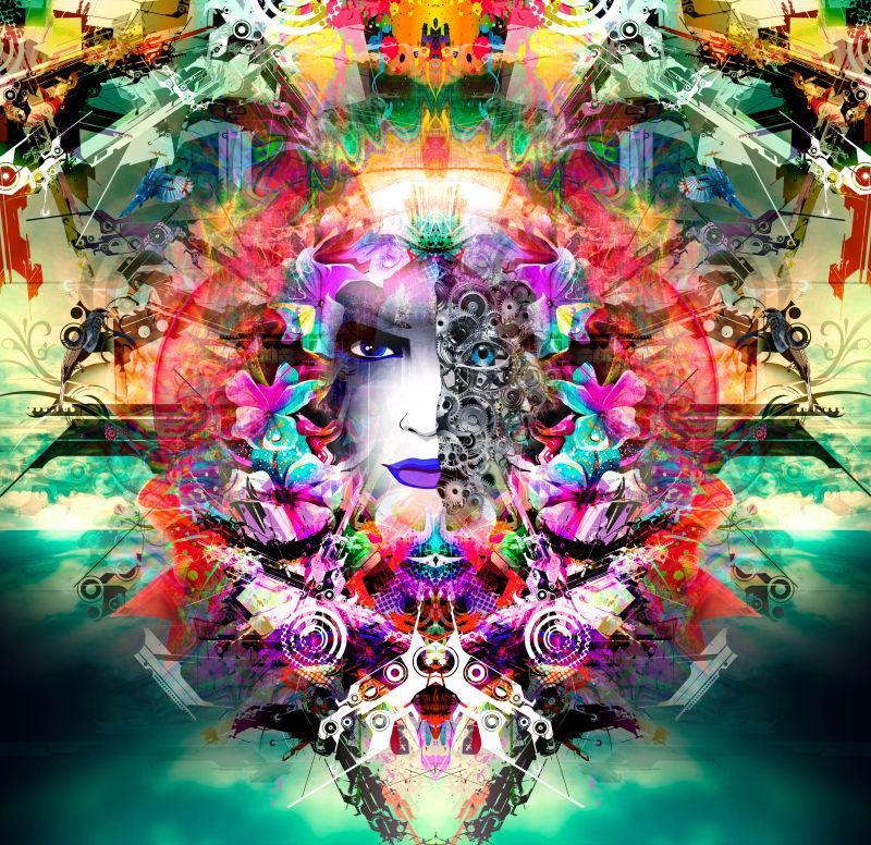 漂亮的美女脸插画