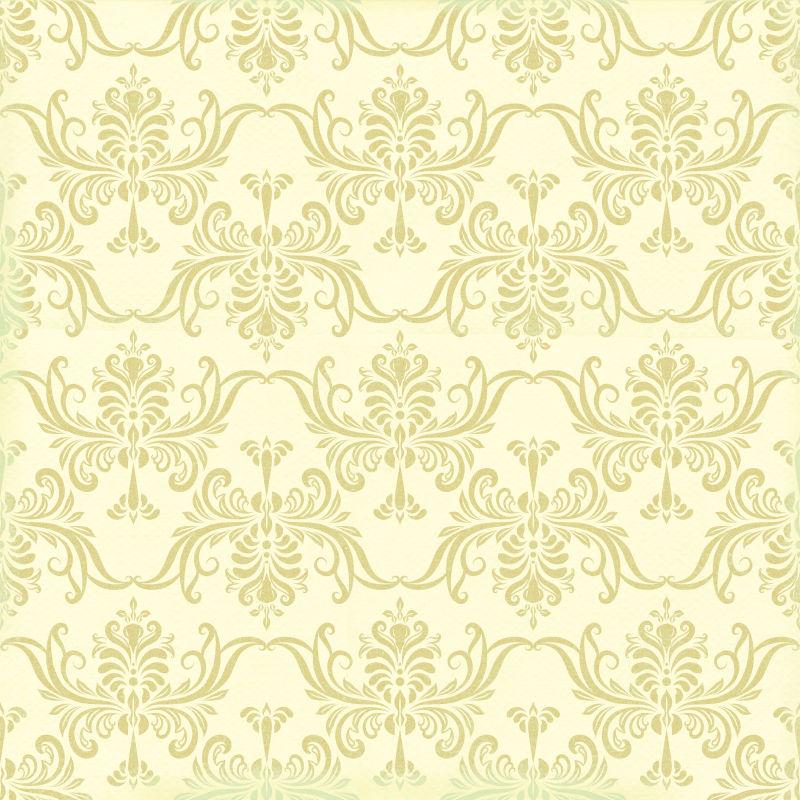 黄色背景上的复古花纹