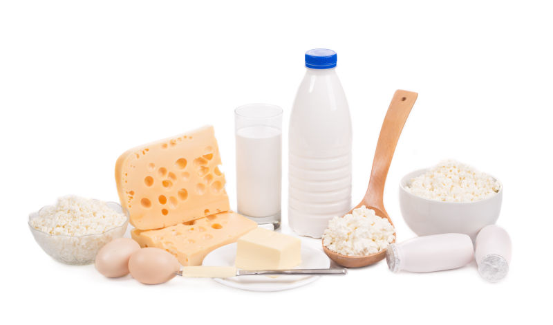 丰盛的奶制品营养早餐