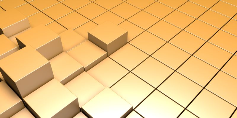 黄色立体方块几何图案背景