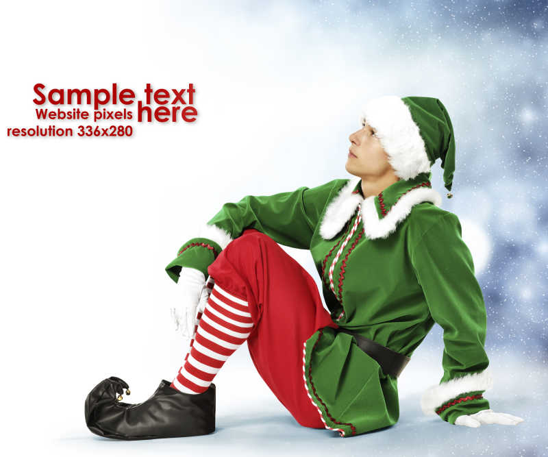 穿着绿色衣服的圣诞老人