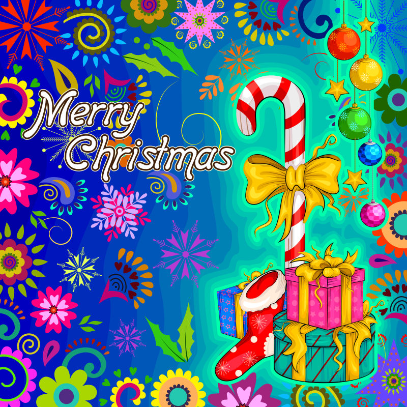 绚丽多彩的矢量圣诞节背景