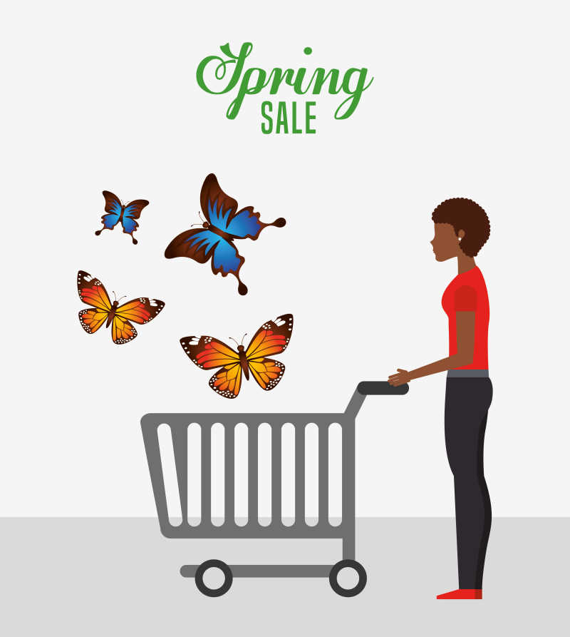 春季销售设计卡通矢量设计