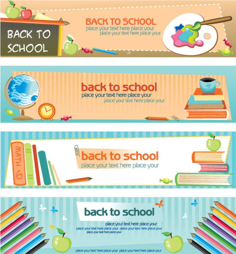 回到学校概念的创意矢量横幅设计