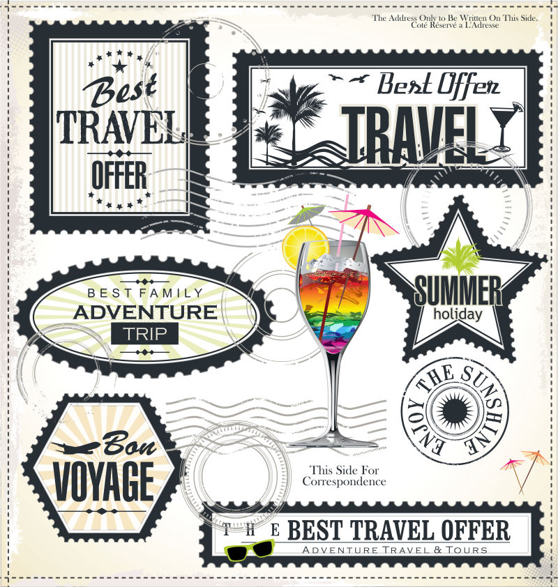 夏威夷度假旅游插画