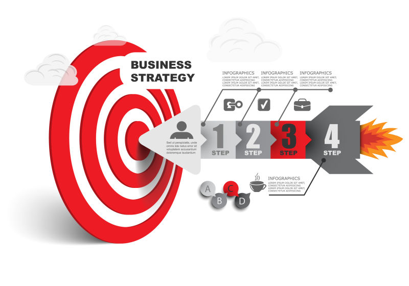 箭靶和箭头元素的信息图表