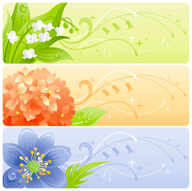 花朵图案背景图片 矢量夏季花朵图案横幅背景素材 高清图片 摄影照片 寻图免费打包下载