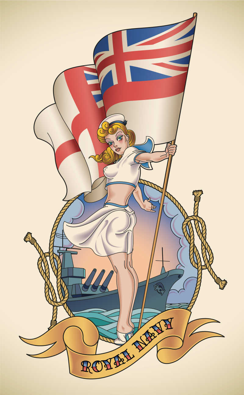 矢量的海军女郎插画