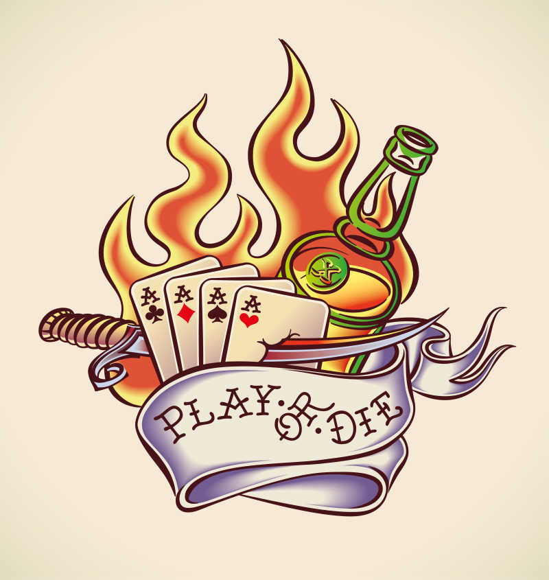 燃烧着火焰的矢量徽章设计