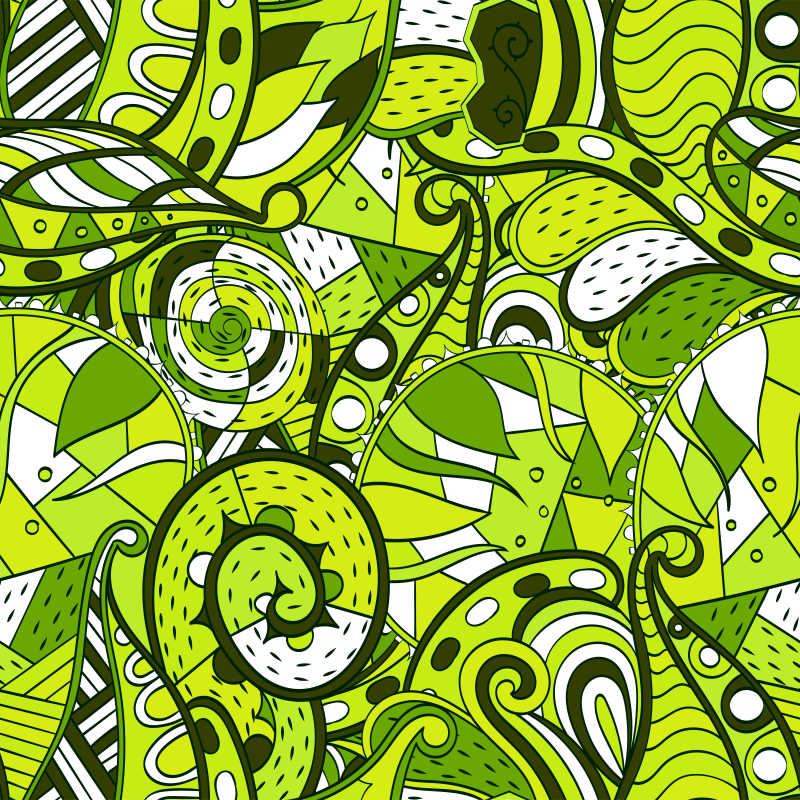 绿色青春的创意涂鸦矢量装饰背景