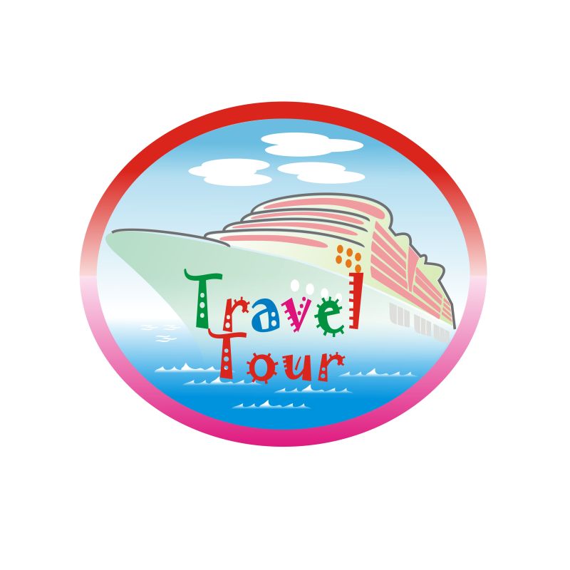 游轮旅游的矢量图标设计