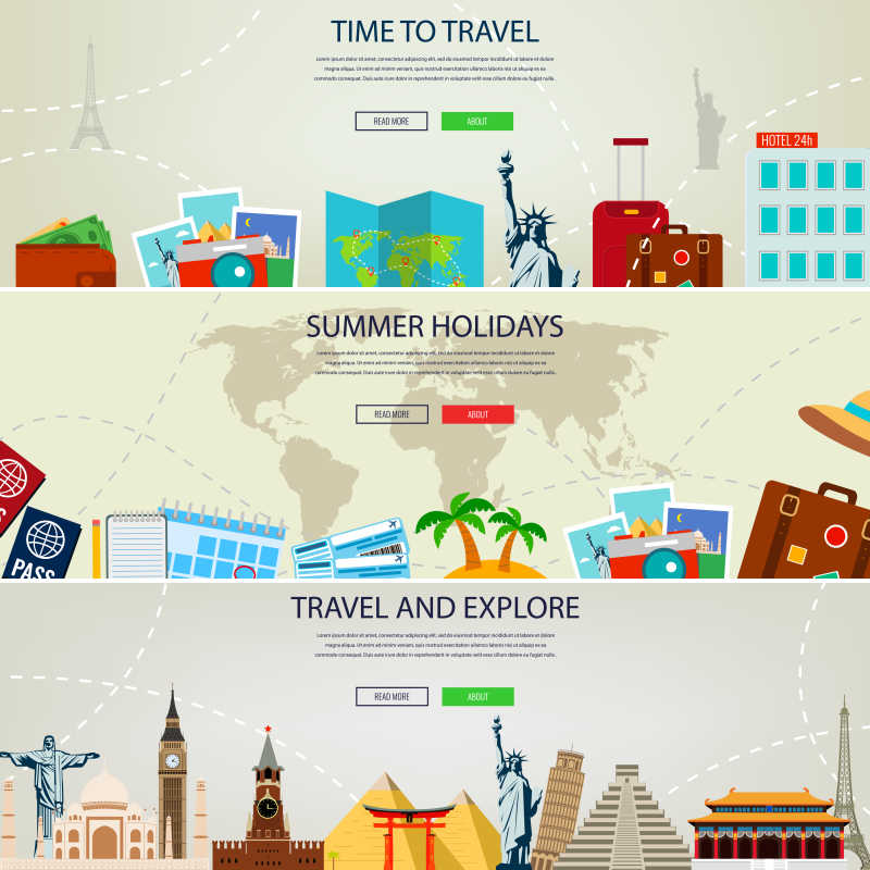 矢量的旅行信息图表模板