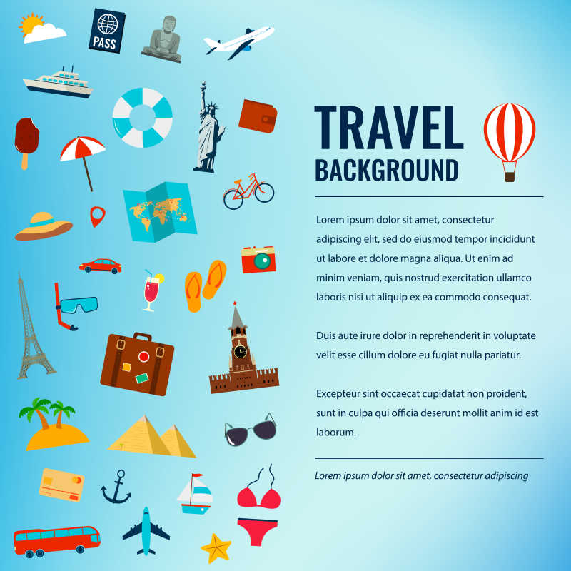 旅游宣传单矢量模板