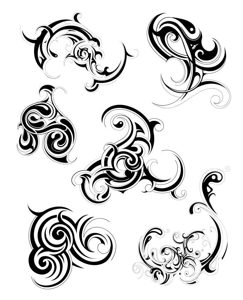 美丽的黑色部落风纹身