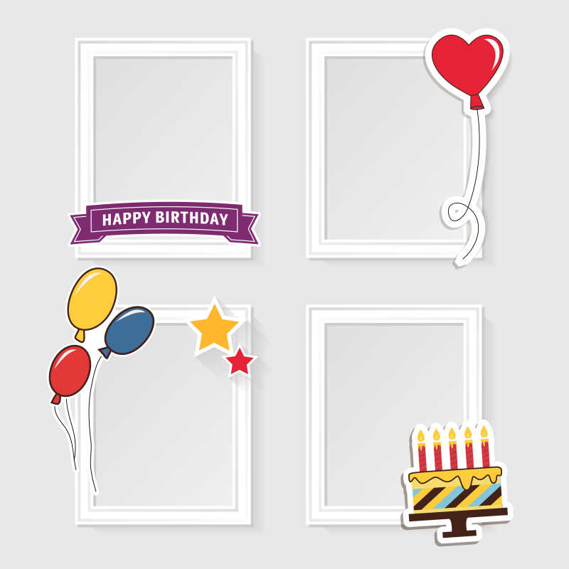 矢量生日相框概念