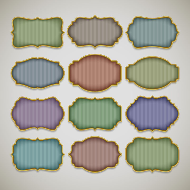 矢量的彩色边框模板