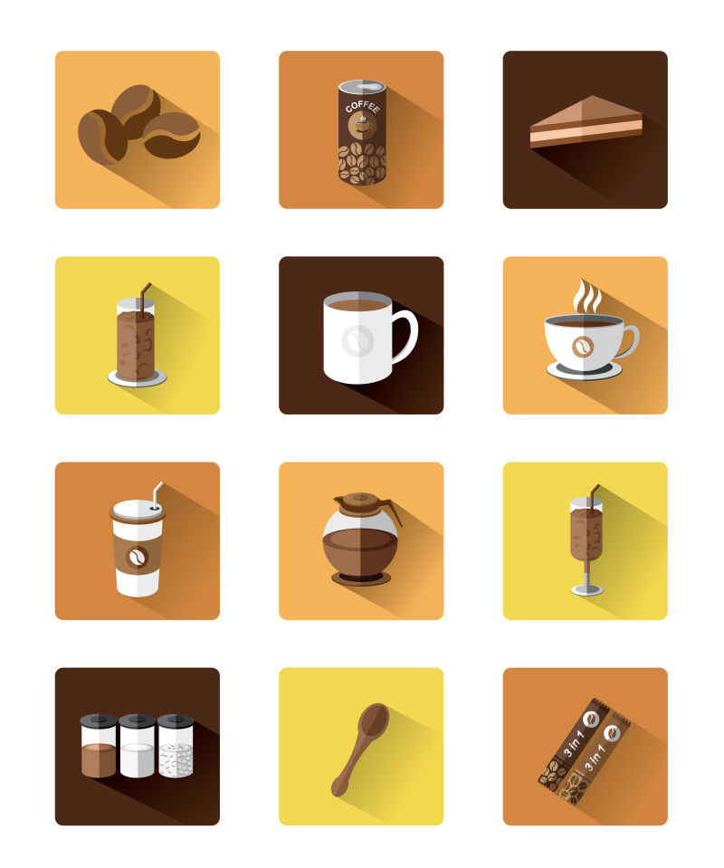 矢量的咖啡主题图标设计