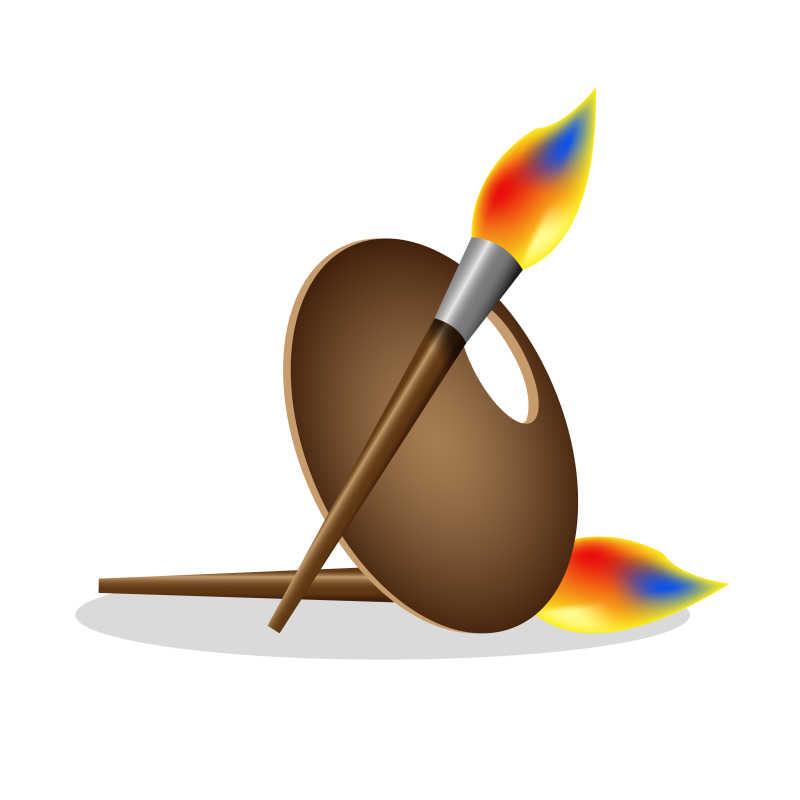 矢量的调色板和画笔