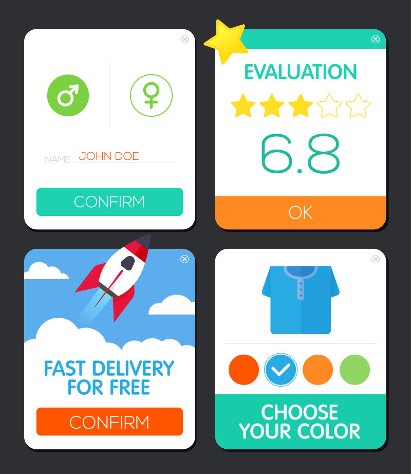 创意的弹出窗口矢量设计元素