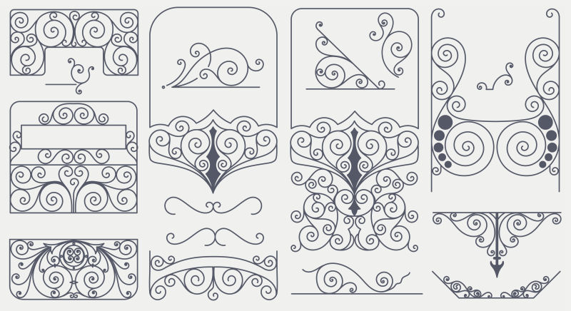 矢量的卡片图案设计模板图片-复古花纹装饰的卡片矢量模板素材-高清
