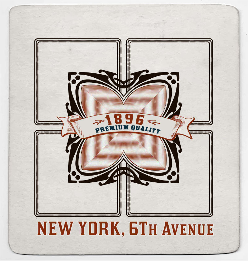 创意的方形葡萄酒商标矢量设计模板