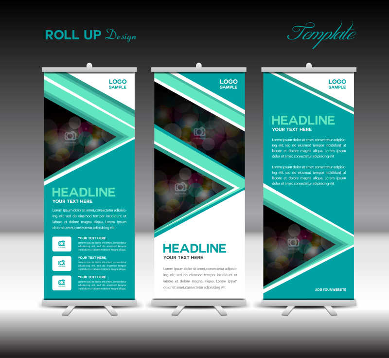 矢量绿色横幅设计模板