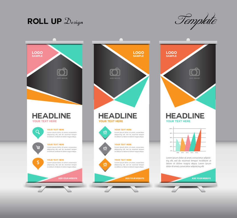 矢量彩色的广告横幅设计