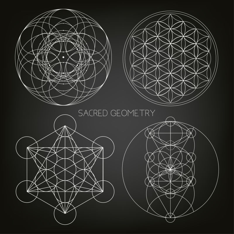 白色的几何形状商标矢量设计模板