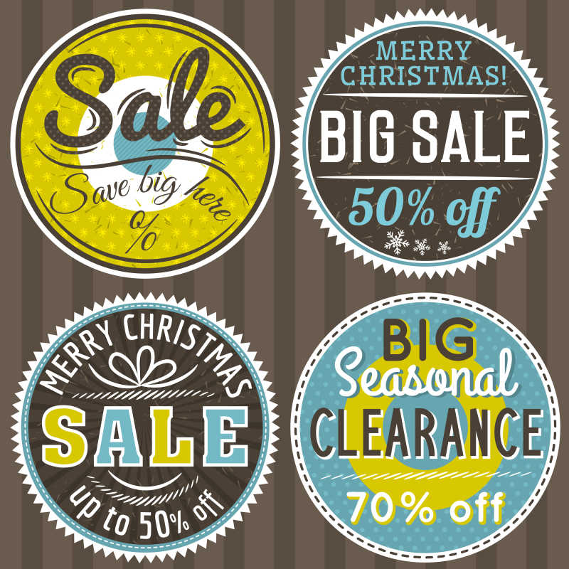 矢量的圆形折扣标签设计