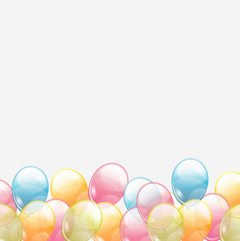 透明的彩色气球矢量背景