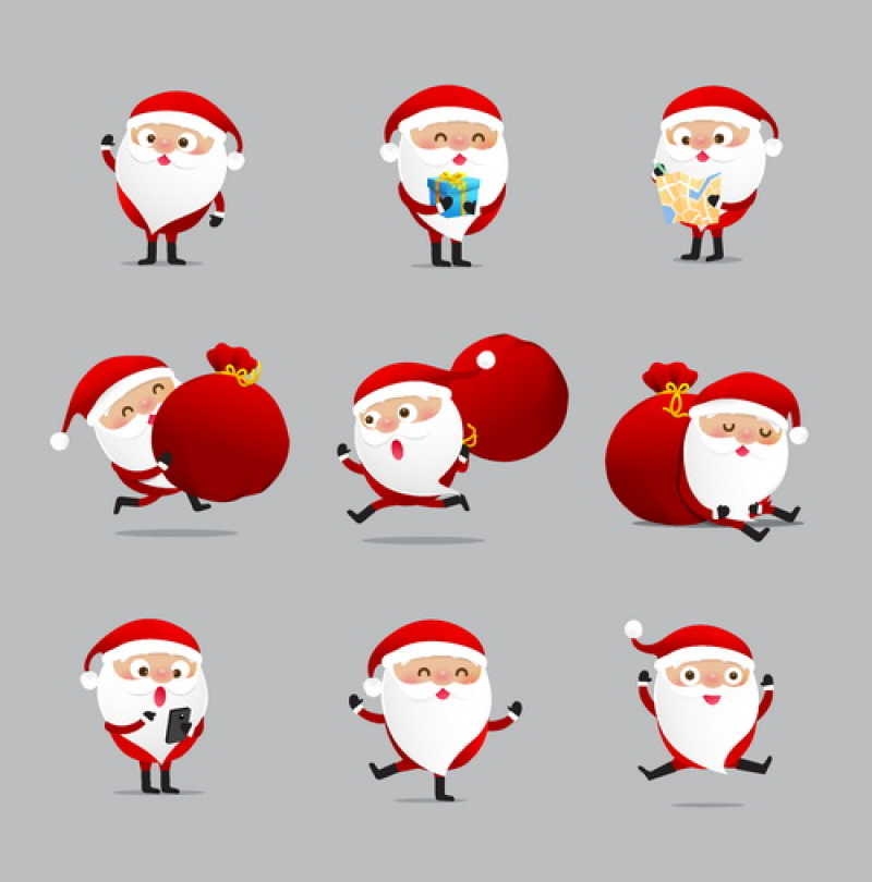 卡通圣诞老人矢量插画