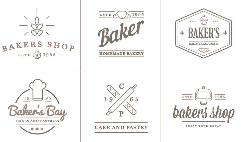 矢量糕点元素商标设计